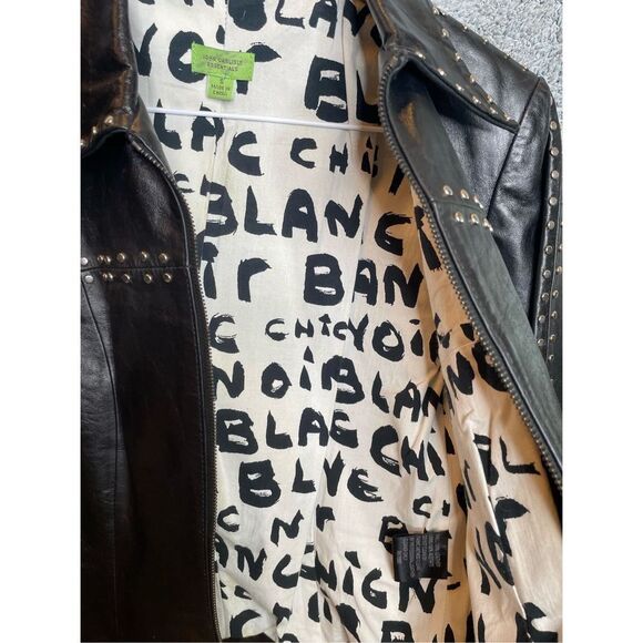 John Carlisle Black Leather Studded Jacket Size S - Picture 11 of 15